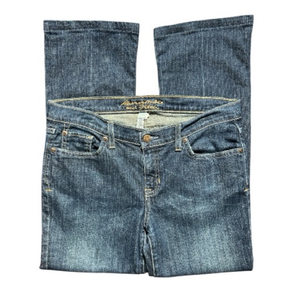 Abercrombie & Fitch Stylish Blue Boot Cut Jeans for Women size 8S - Picture 4 of 11